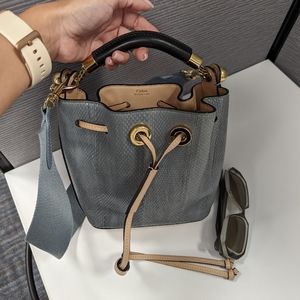 Chloe Gray and Black Bucket Bag